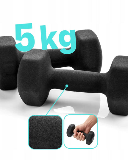 Meteor ketauniai svarmenys 2x5 kg, fitneso ir jėgos treniruočių rinkinys