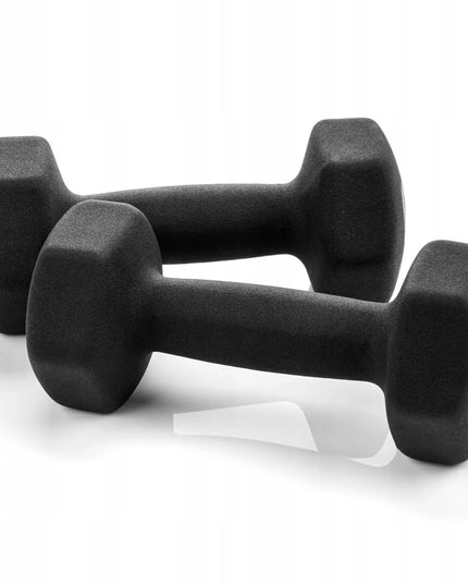 Meteor ketaus hanteliai 2x3 kg, svarmenų rinkinys fitnesui ir sporto salei