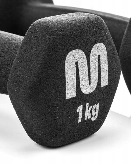 Meteor ketaus hantelių komplektas 2x1 kg fitnesui ir treniruotėms