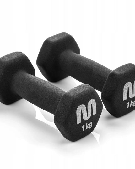 Meteor ketaus hantelių komplektas 2x1 kg fitnesui ir treniruotėms