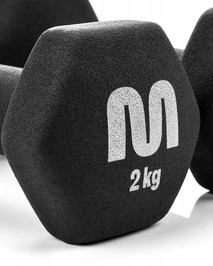 Meteor ketaus svarmenys, 2x2kg, fitness hanteliai, 2 vienetų rinkinys