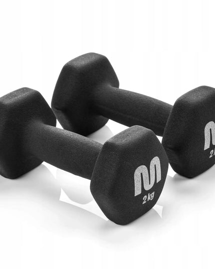 Meteor ketaus svarmenys, 2x2kg, fitness hanteliai, 2 vienetų rinkinys