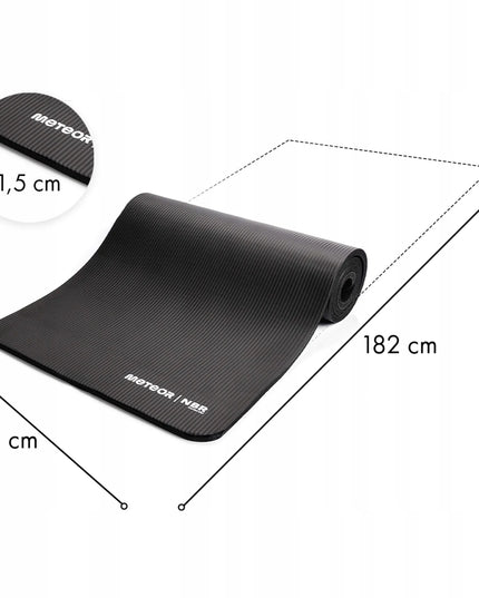Meteor NBR mankštos kilimėlis jogai, fitnesui ir gimnastikai 182x62x1,5 cm