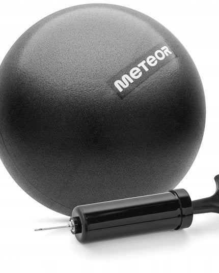 Meteor pilateso ir reabilitacijos kamuolys, 22 cm, minkštas, pripučiamas, juodas