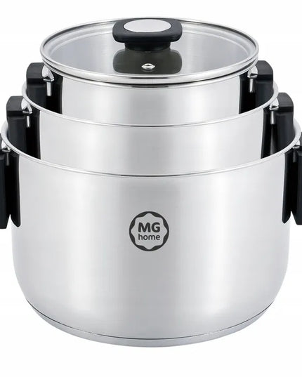 MG Home Magda Gessler puodų rinkinys, nerūdijantis plienas, indukcija, dujos, 6 dalys