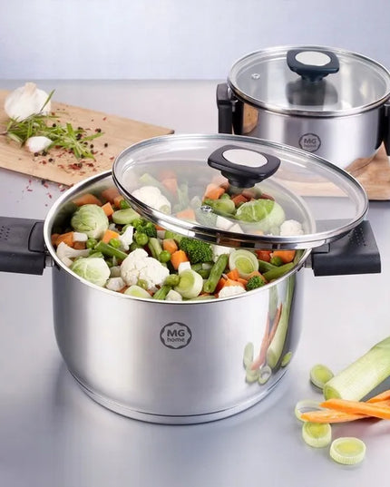 MG Home Magda Gessler puodų rinkinys, nerūdijantis plienas, indukcija, dujos, 6 dalys