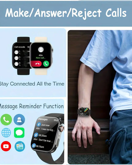 MICROBEAR Išmanusis Laikrodis su Belaidžiu Skambučiu, Sporto Režimais, Žingsniamačiu ir IP67 Atsparumu Vandeniui