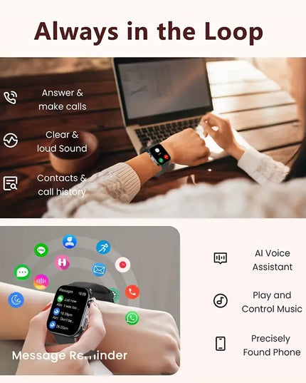 MICROBEAR Išmanusis Laikrodis su Belaidžiu Skambučiu, Sporto Režimais, Žingsniamačiu ir IP67 Atsparumu Vandeniui