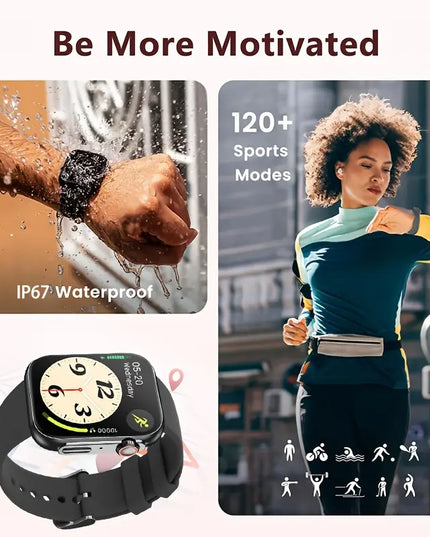 MICROBEAR Išmanusis Laikrodis su Belaidžiu Skambučiu, Sporto Režimais, Žingsniamačiu ir IP67 Atsparumu Vandeniui
