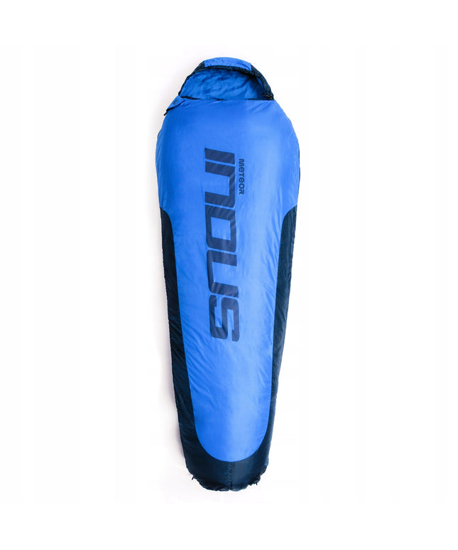 Miegmaišis Meteor Indus R mumijos tipo 220x80/50 cm dviejų sezonų lengvas turistinis miegmaišis mėlynos spalvos