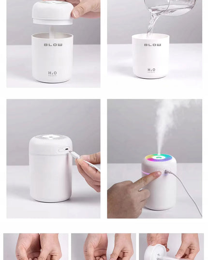 MINI ORO DRĖKINTUVAS AROMATERAPIJOS DIFUZORIUS KVAPŲ DIFUZORIUS RGB NAKTINĖ LEMPA