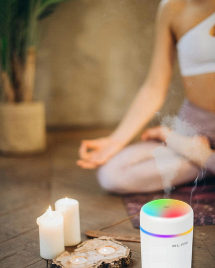 MINI ORO DRĖKINTUVAS AROMATERAPIJOS DIFUZORIUS KVAPŲ DIFUZORIUS RGB NAKTINĖ LEMPA