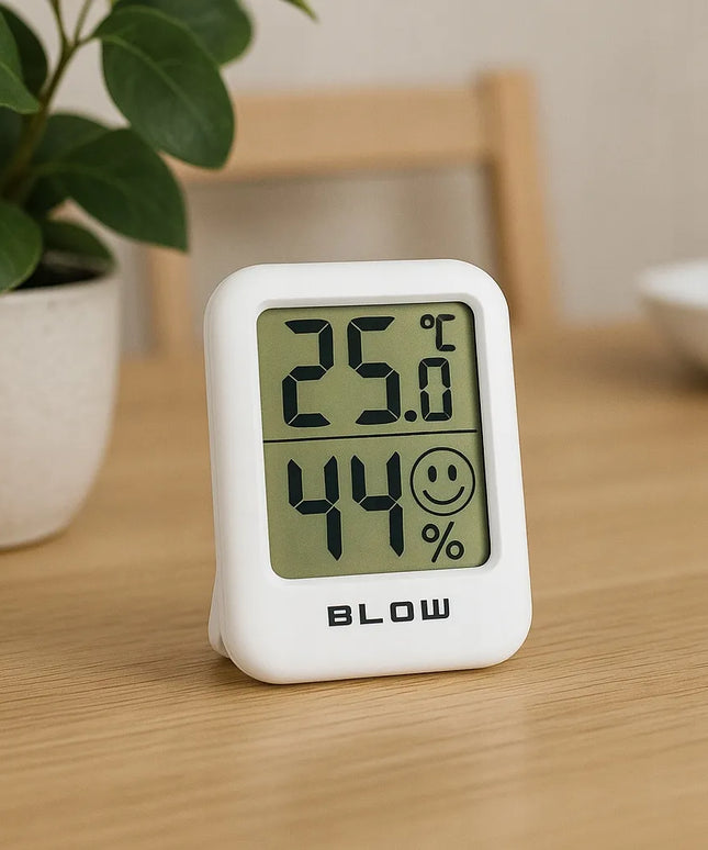 Mini oro stotelė BLOW TH304 termohigrometras su LCD ekranu ir magnetu