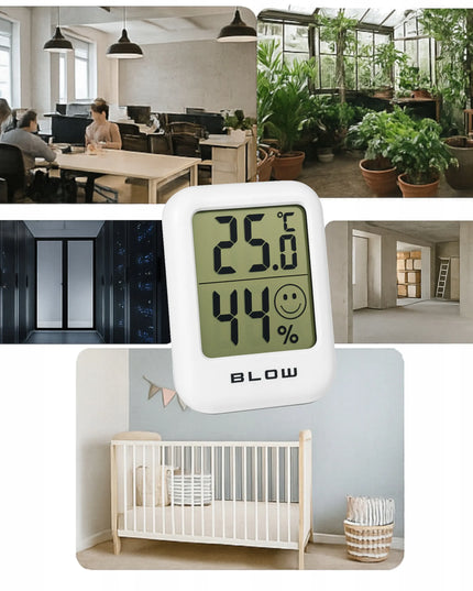 Mini oro stotelė BLOW TH304 termohigrometras su LCD ekranu ir magnetu