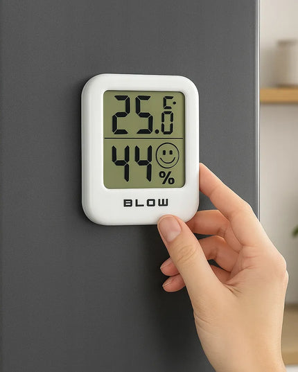 Mini oro stotelė BLOW TH304 termohigrometras su LCD ekranu ir magnetu