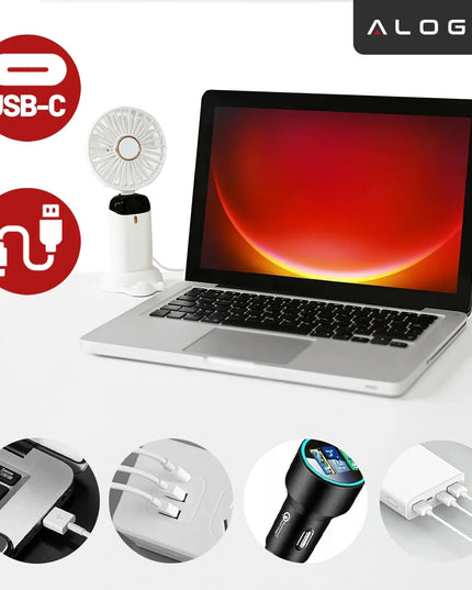Mini ventiliatorius Alogy CoolBreeze™ nešiojamas stalinis su USB-C