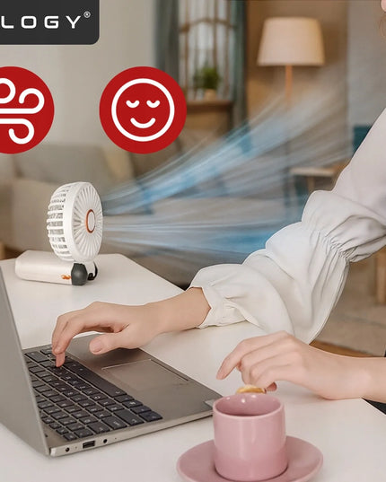Mini ventiliatorius Alogy CoolBreeze™ nešiojamas stalinis su USB-C