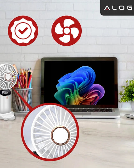 Mini ventiliatorius Alogy CoolBreeze™ nešiojamas stalinis su USB-C