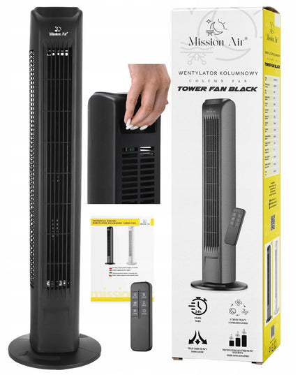 Mission Air TOWER FAN koloninis ventiliatorius, tyliai veikiantis, juodas