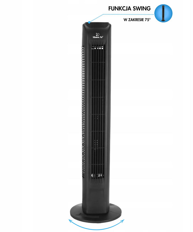 Mission Air TOWER FAN koloninis ventiliatorius, tyliai veikiantis, juodas