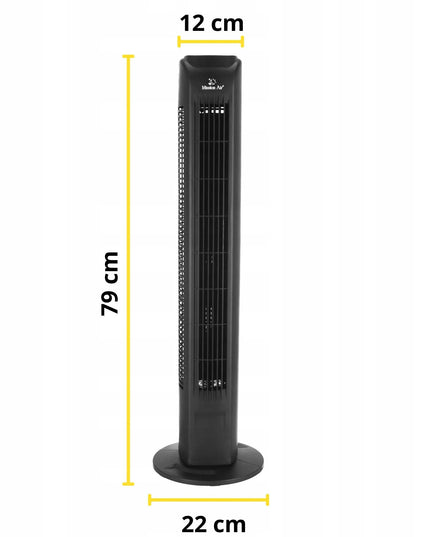 Mission Air TOWER FAN koloninis ventiliatorius, tyliai veikiantis, juodas