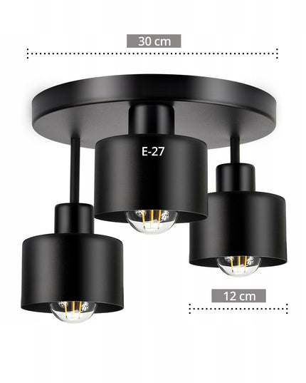 Moderni lubinė lempa – šviestuvas, matinis juodas