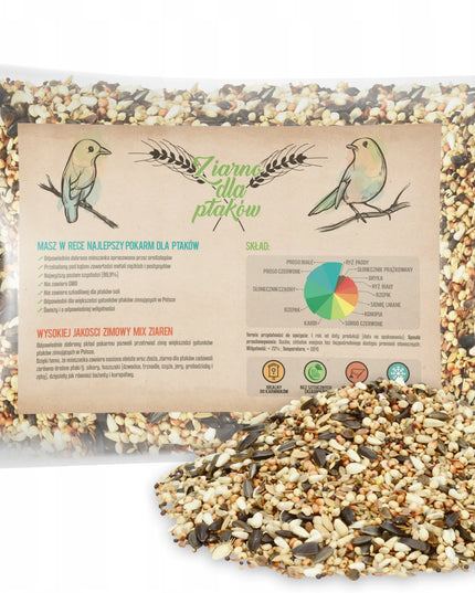 MODERNIŠIAUKLA LESYKLA PAUKŠČIAMS SU 1 KG LESALO BIRDYFEED ROUND TVIRTA