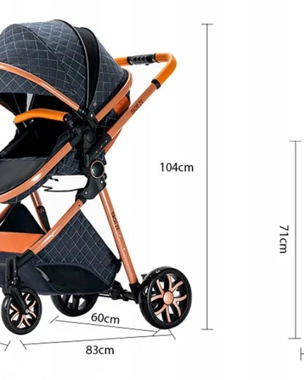 Modernus 3-in-1 sulankstomas prabangus vaikiškas vežimėlis