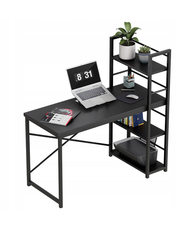 Modernus Darbo Stalas su Lentynomis Leader 4.0 (Juodas)