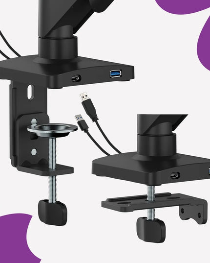 Monitorinis laikiklis Spacetronik iki 9 kg 17-32" VESA USB, stalinis