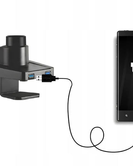 Monitoro laikiklis su 51 cm ilgio rankena, tvirtinamas spaustuku, 2x USB, keliamoji galia 8 kg