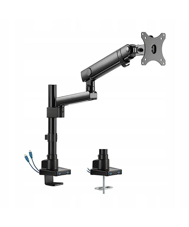 Monitoro laikiklis su 51 cm ilgio rankena, tvirtinamas spaustuku, 2x USB, keliamoji galia 8 kg