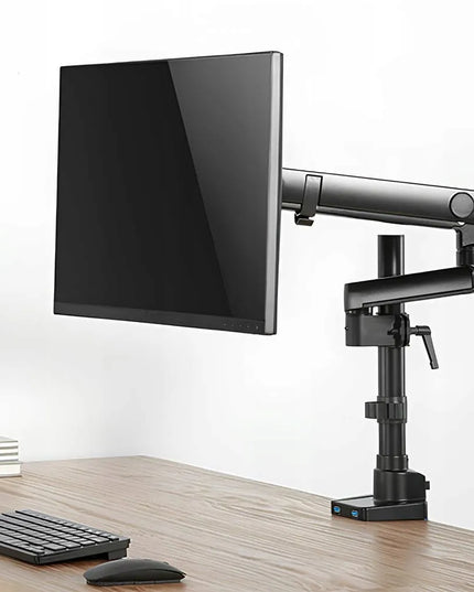Monitoro laikiklis su 51 cm ilgio rankena, tvirtinamas spaustuku, 2x USB, keliamoji galia 8 kg