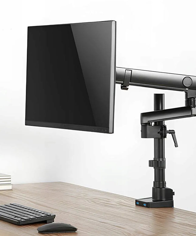 Monitoro laikiklis su 51 cm ilgio rankena, tvirtinamas spaustuku, 2x USB, keliamoji galia 8 kg