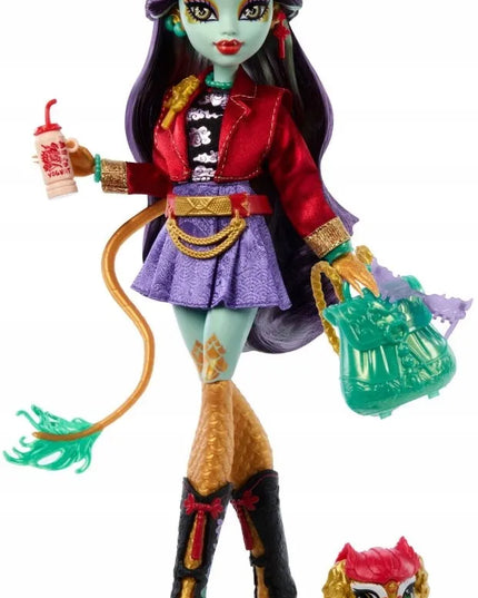 Monster High lėlė Jinafire Long 26 cm su augintiniu Cloudy Yun Yun