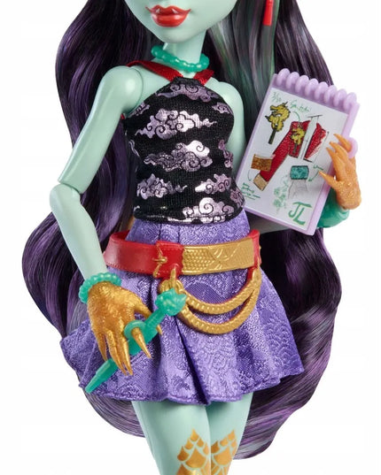 Monster High lėlė Jinafire Long 26 cm su augintiniu Cloudy Yun Yun