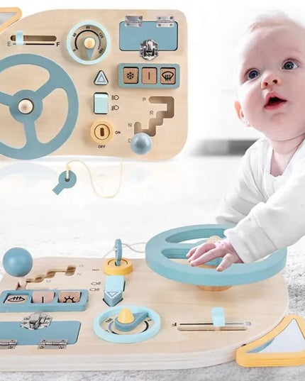 Montessori sensorinė manipuliacinė lenta su vairu