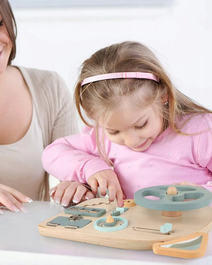 Montessori sensorinė manipuliacinė lenta su vairu