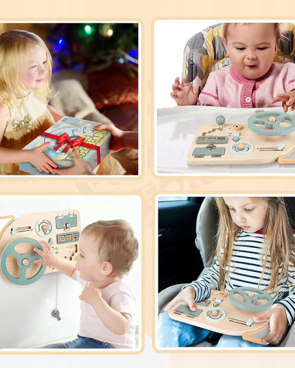 Montessori sensorinė manipuliacinė lenta su vairu