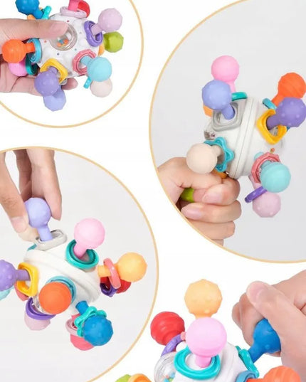 Montessori sensorinis kramtukas daugiaspalvis iš gumos ir plastiko