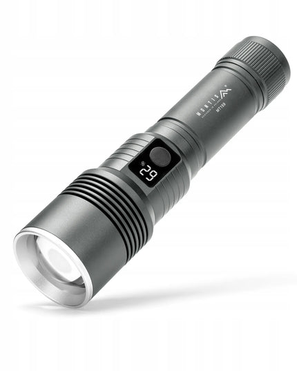 MONTIS MT159-GR rankinis taktinis įkraunamas aliuminis žibintuvėlis IPX4 700LM 3000mAh