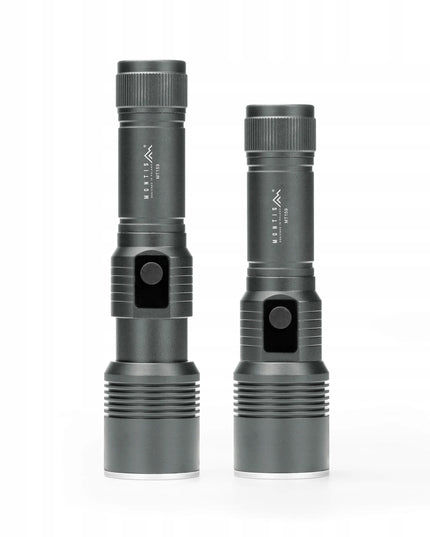 MONTIS MT159-GR rankinis taktinis įkraunamas aliuminis žibintuvėlis IPX4 700LM 3000mAh
