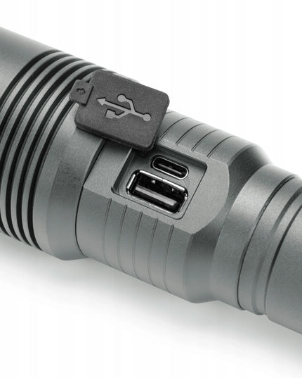 MONTIS MT159-GR rankinis taktinis įkraunamas aliuminis žibintuvėlis IPX4 700LM 3000mAh