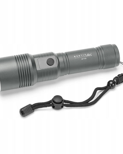 MONTIS MT159-GR rankinis taktinis įkraunamas aliuminis žibintuvėlis IPX4 700LM 3000mAh