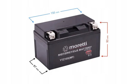 Moretti AGM akumuliatorius MTZ10S 8,6Ah 12V YTZ10S Martinelli