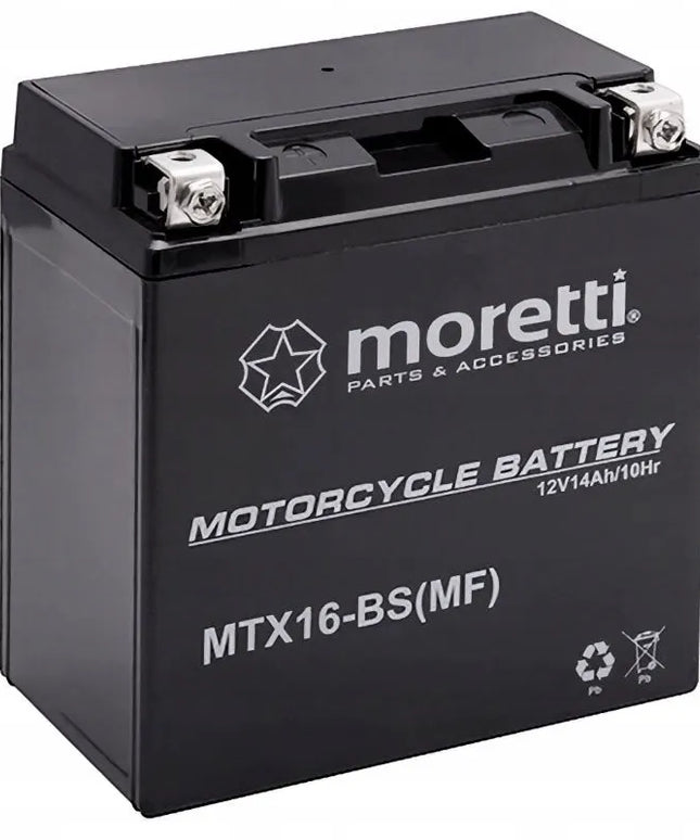 Moretti AGM (Gel) MTX16 Martinelli motociklo akumuliatorius + 12V įkroviklis
