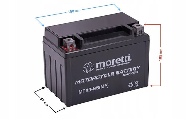 Moretti AGM (Gel) MTX9-BS Martinelli akumuliatorius