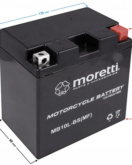Moretti AGM (gelinis) akumuliatorius MB10L-BS 12V Martinelli