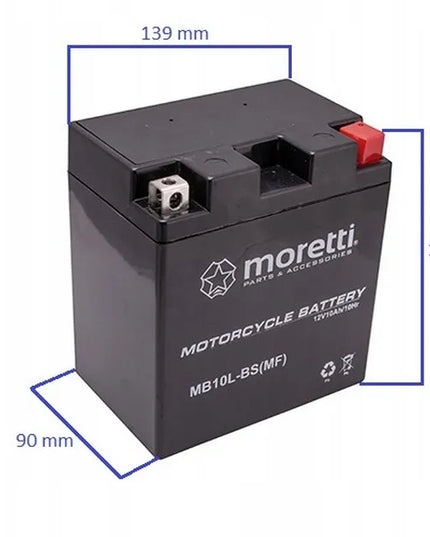 Moretti AGM (gelinis) akumuliatorius MB10L-BS 12V Martinelli