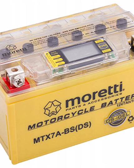 Moretti MTX7A-BS akumuliatorius 12V 7Ah 90A gelinis su indikatoriumi